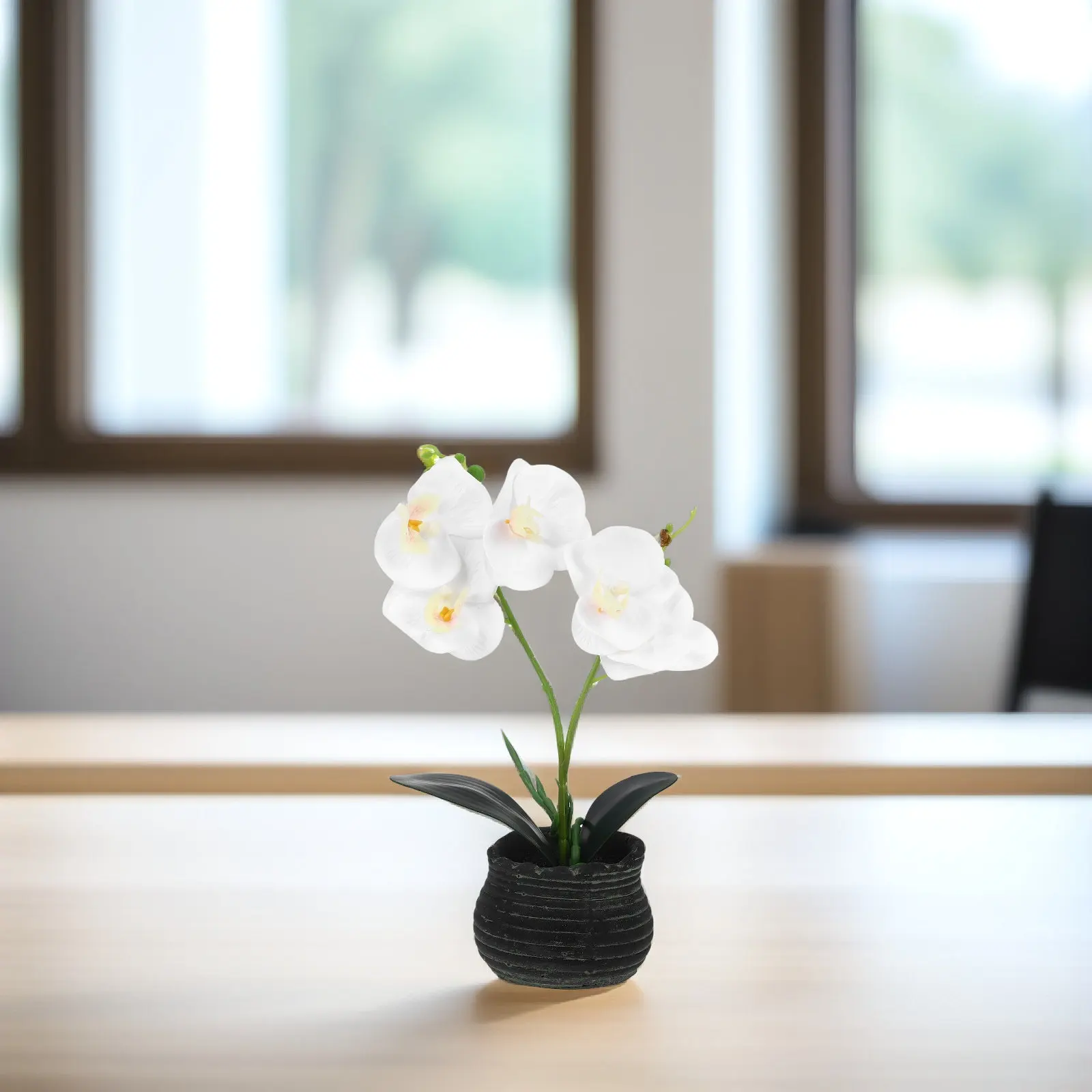 

Artificial Potted Plant Bonsai Silk Cloth Cement Material Lifelike Realistic Fake Plant Decor for Desktop Office Home Windowsill