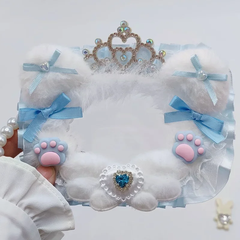 Top Loader for Photo Card Lace Kpop Toploader Pc Decorating Photocard Holder Id Card Holder Poca Sleeves Horizontal Ido