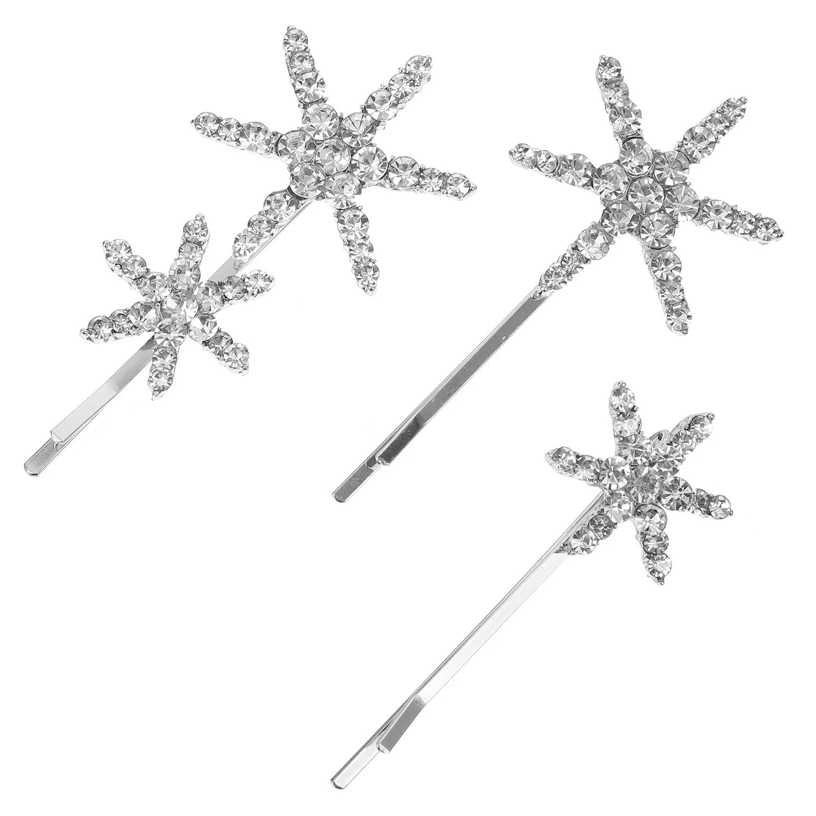 

1Set Rhinestones Stars Hair Clip Women Star Barrette Elegant Stylish Antirust Durable Wedding Holiday Outfit Match