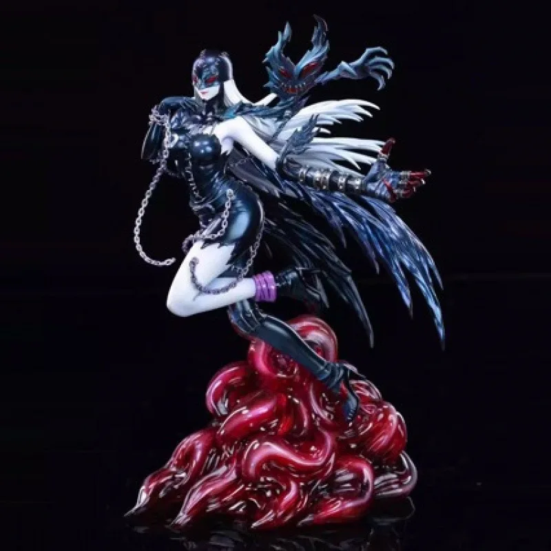 Anime Digimon Lady Devimon PVC-Figur, 26 cm, fliegende Pose, Sammlermodell, Statue, Desktop-Ornament für Anime-Hobby-Enthusiasten