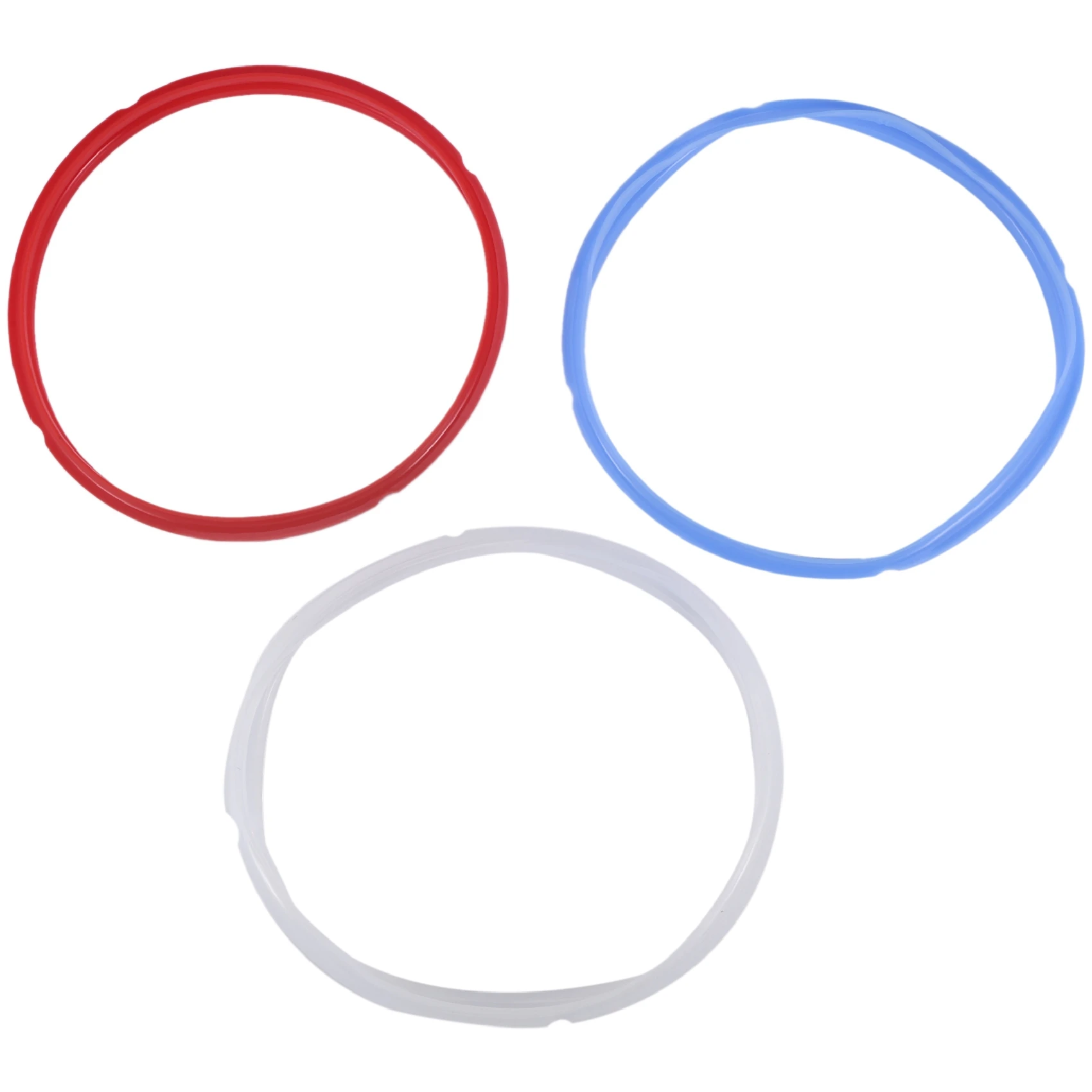 B47B-Silicone Sealing Ring For Pressure Cooker Pot Accessories, Fits 5 Or 6 Quart Models, Red, Blue And Common Transparent White