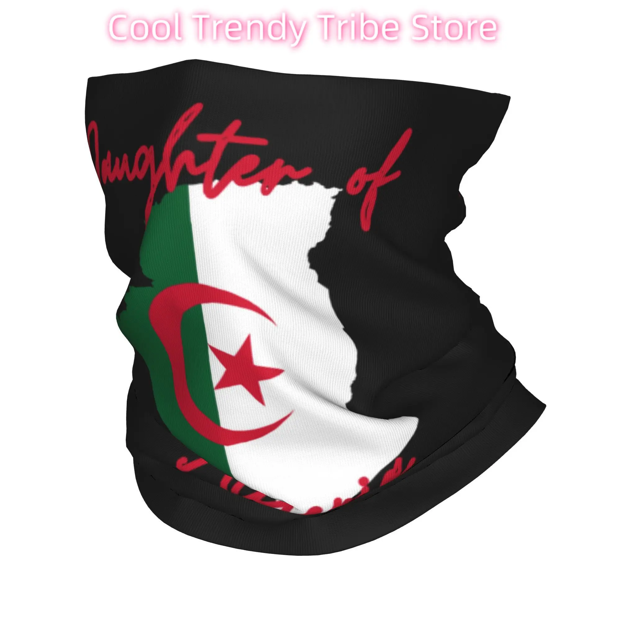 

Daughter of Algeria Map Flag Bandana Neck Gaiter Printed} Mask Scarf Multifunctional Face Mask Riding for Men Women Adult Winter