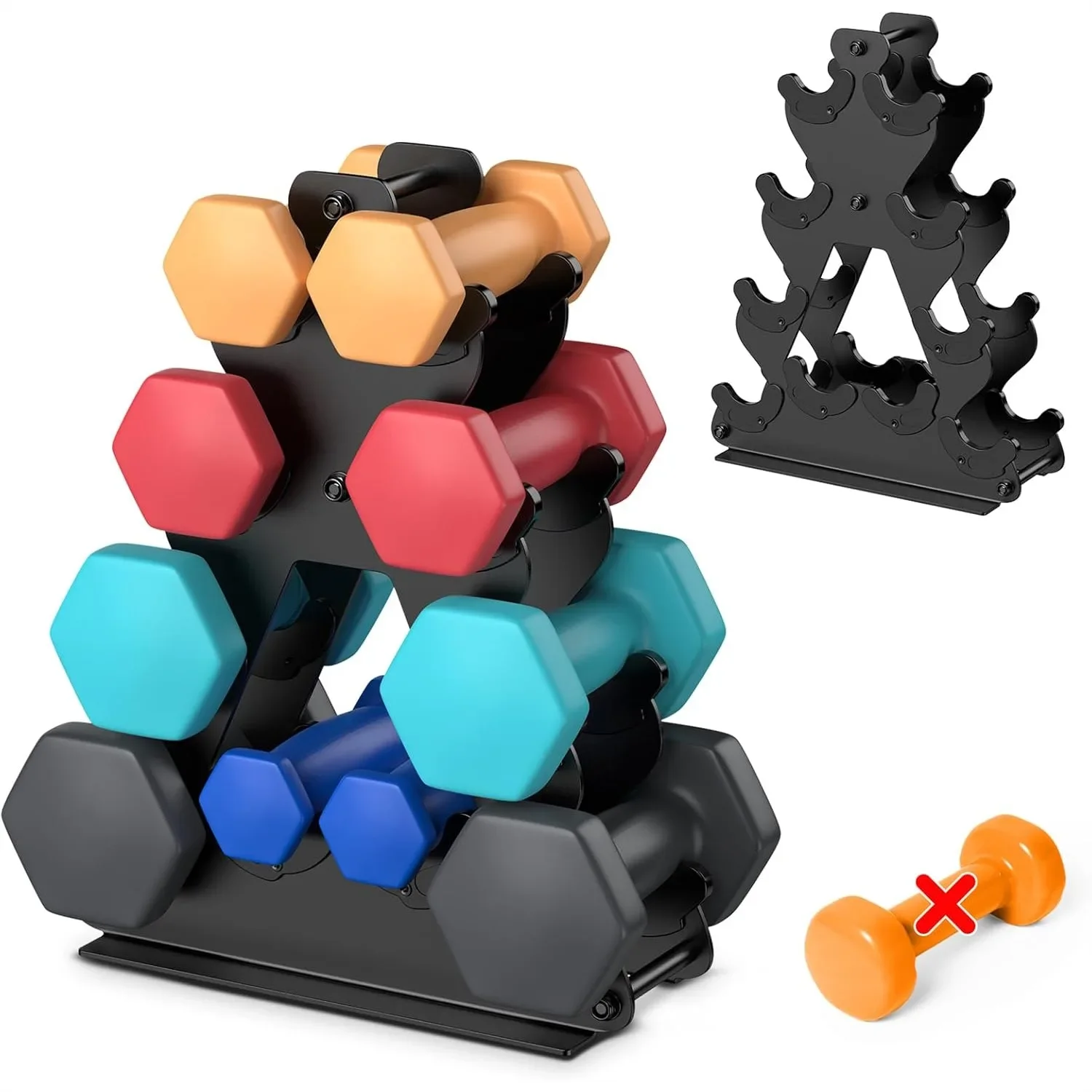 

Dumbbell Rack Stand for Home Gym - Space-Saving Weight Storage with Easy Assembly, Durable Metal Construction
