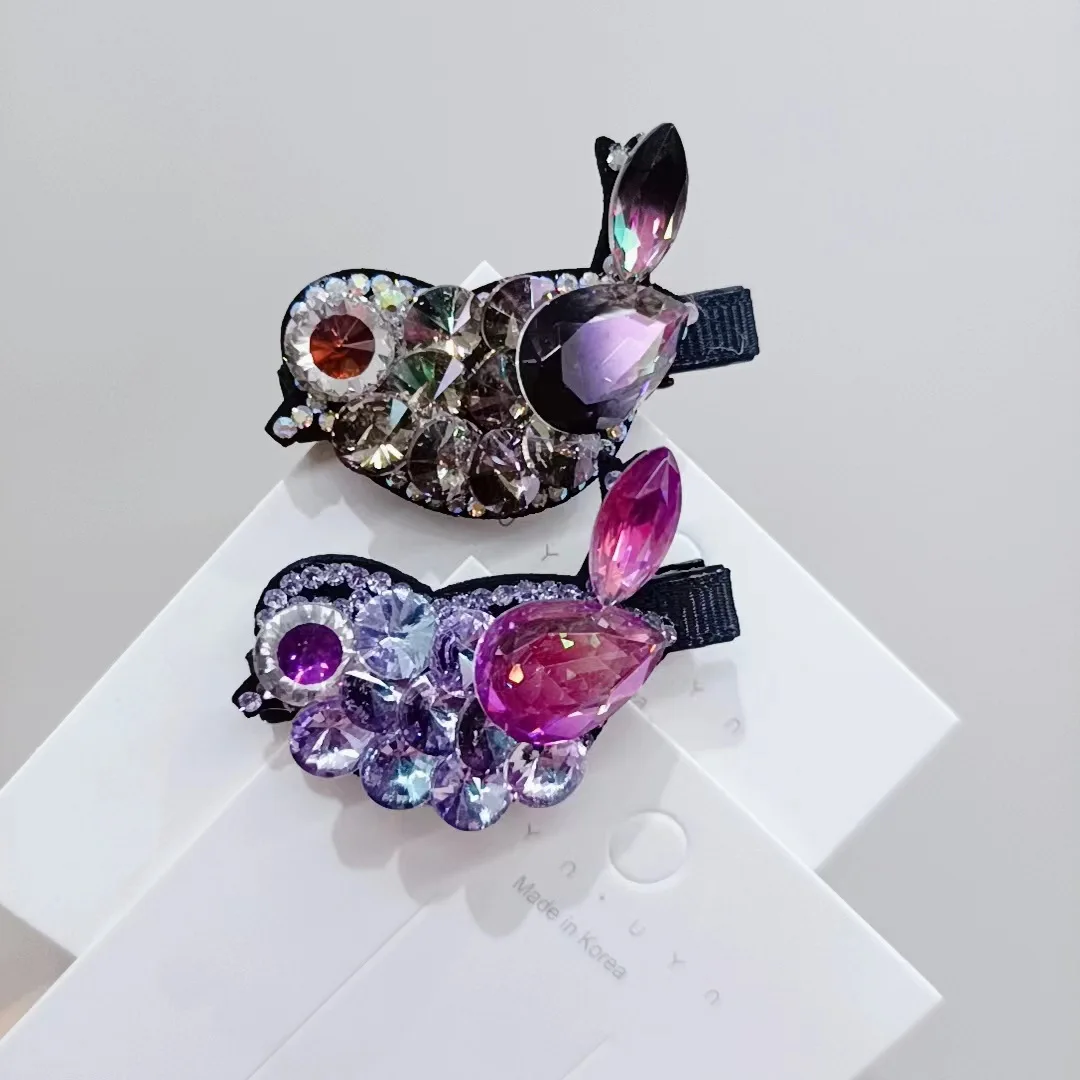 New small animals duck clip clip high-end crystal Czech drilling Austria press hairpin female