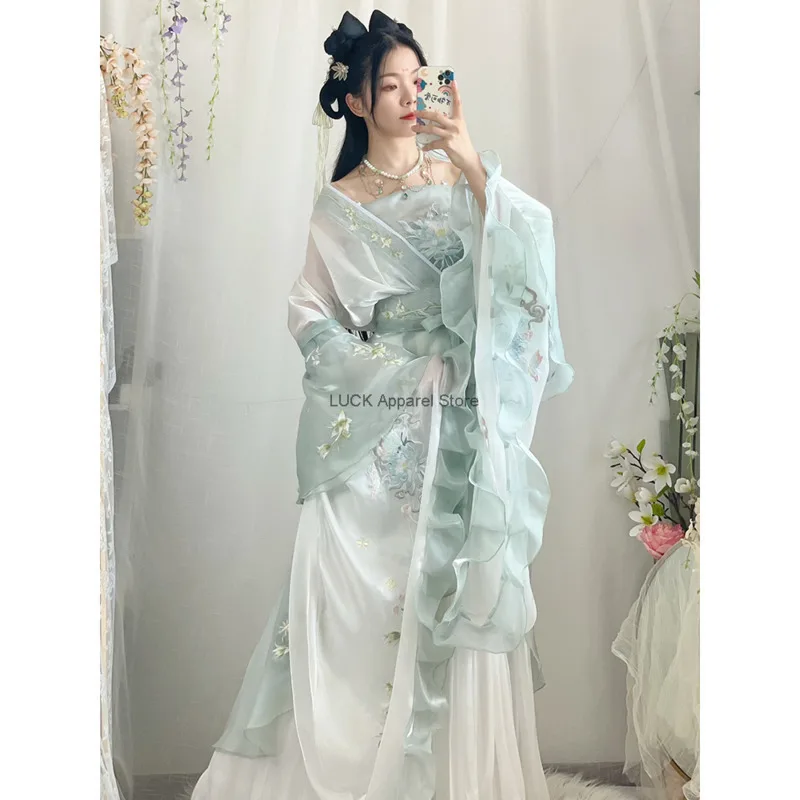 Eight Five Seven Original Worries Solved By Wei Jin Southern And Northern Dynasties Hanfu Big Sleeves Ru Qi Waist Ru Skirt