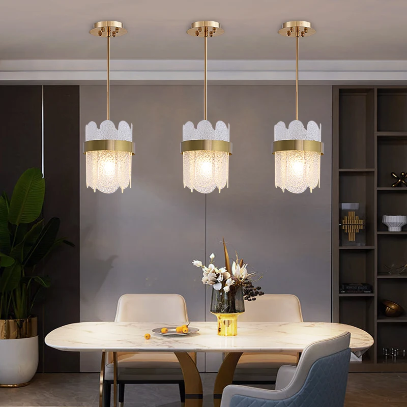 

Creative Pendant Lights Luxury Smoky Gray White Glass Chandelier Dining Room Modern Decor Kitchen Island Hanging Lamp Fixtures