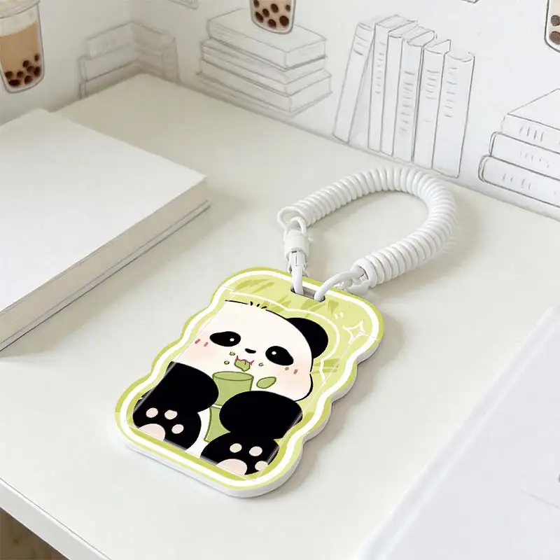 Card Protective Case for Stretchable Spring Cord Photo Protector Student Bus/Meal Card Protection Case Kpop Photocard Holder