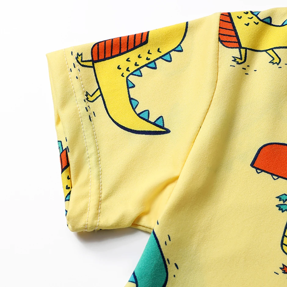 2-tlg. Kinder Sommer Mode Druck Hause Kleidung Anzug Junge Bequeme Joker Dinosaurier Kurzen ärmeln Mädchen Süße Rosa shorts Anzug – Detail 28