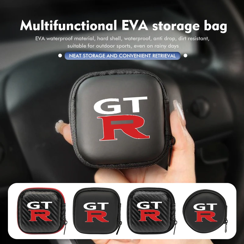 Сумка для хранения наушников, проводные наушники EVA на молнии, коробка для хранения для Nissan GTR NISMO JDM R32 R33 R34 Teana Skyline Kawasaki