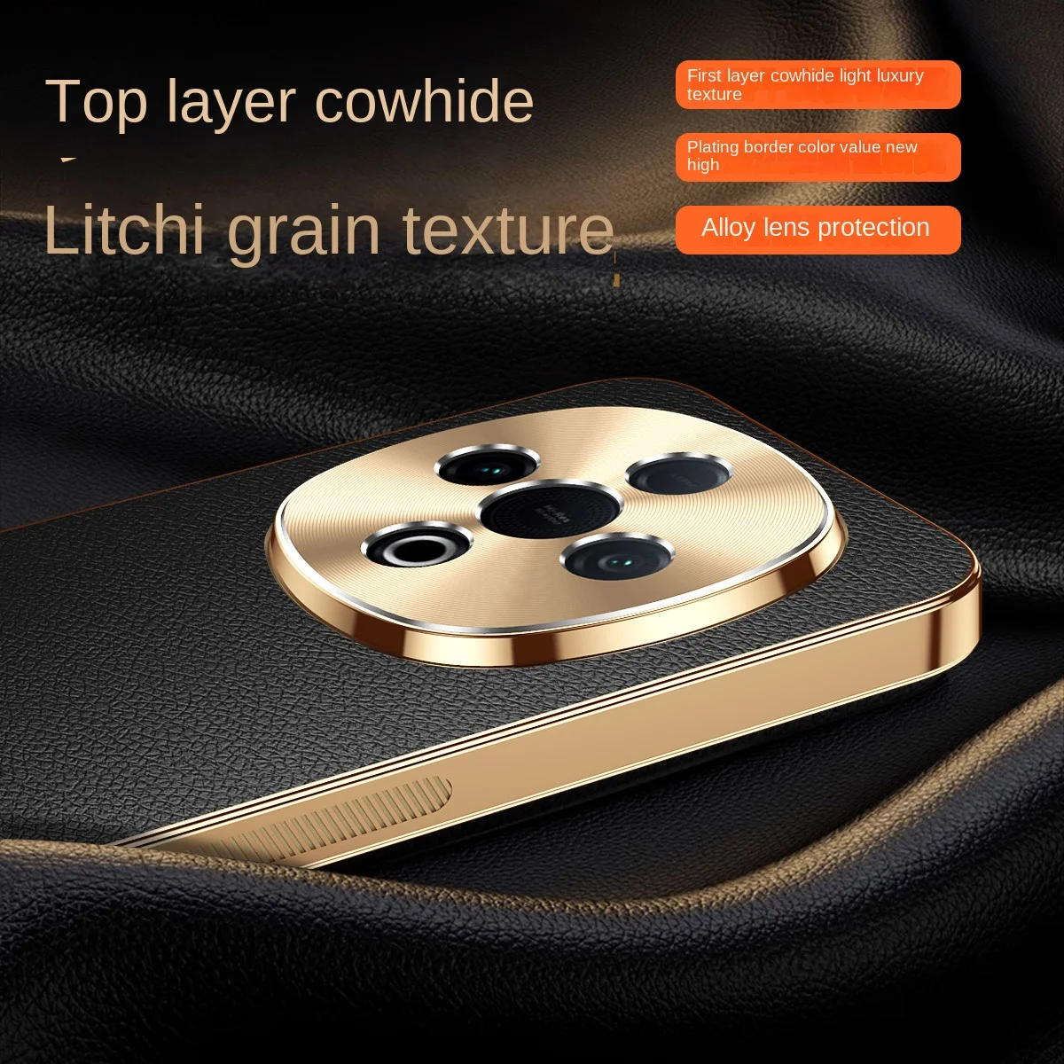 Funda de teléfono de cuero vegano de lujo para Vivo Y300 Pro, funda protectora de lente con borde suave galvanizado, funda trasera a prueba de golpes