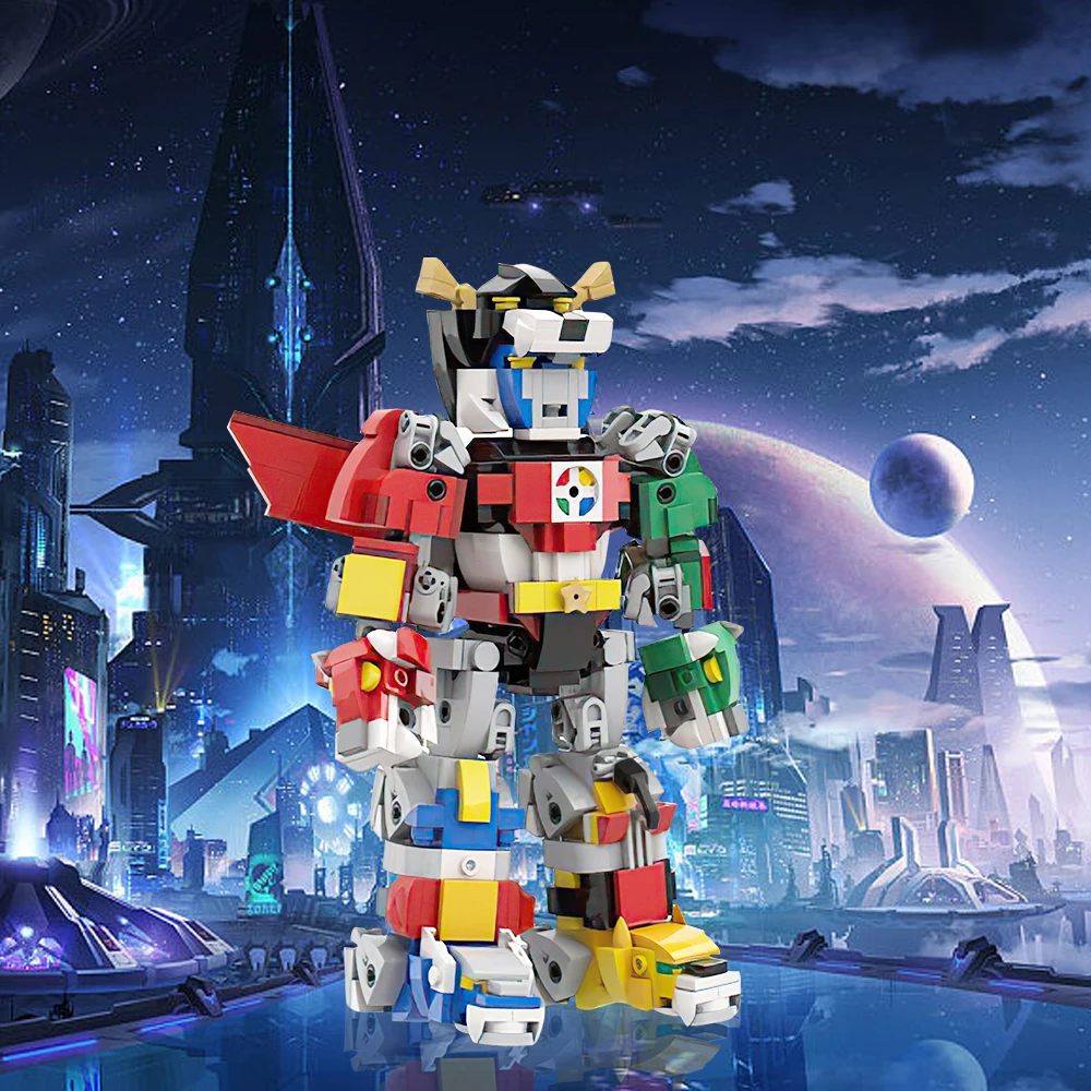 MOC King Of Beasts Deformation Robot Building Blocks Voltroned Robot Anime Figure DIY Model Suit Bricks Children Toys Boys Gifts