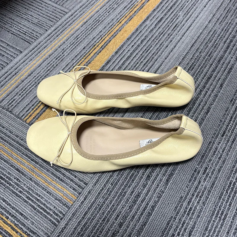 Neue modische Damen-Ballerinas mit runder Spitze, flache Slip-On-Schuhe, weiche, bequeme, elegante Damenschuhe mit flachem Absatz – Detail 18