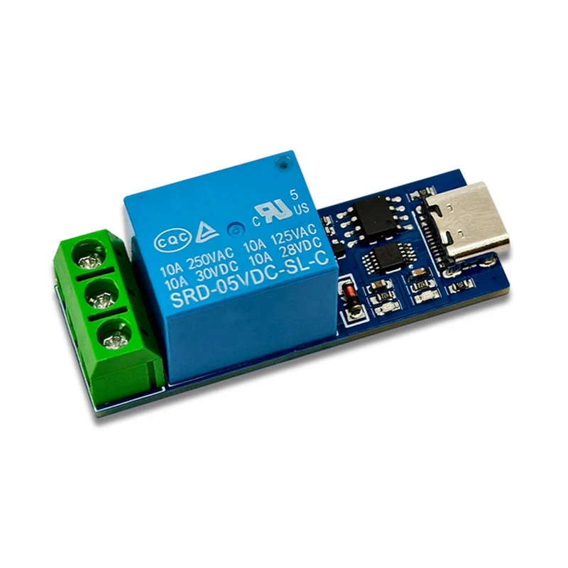 DC USB Relay Module TYPE-C Interface With Overcurrent Protection Support Computer Serial Port Control Switch