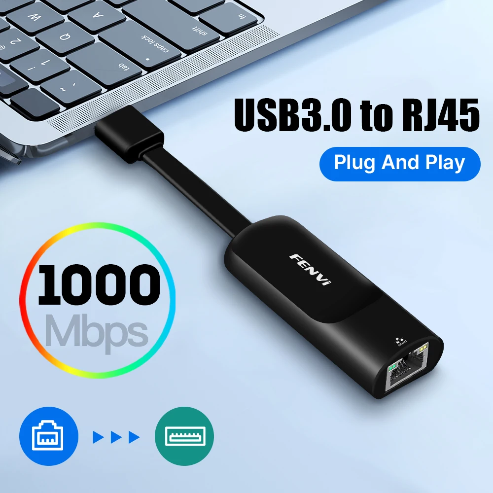 1000Mbp USB 3.0 to RJ45 Ethernet Wired Adapter Gigabit Network Card Converter Lan External For Macbook Windows Laptop PC Type-C