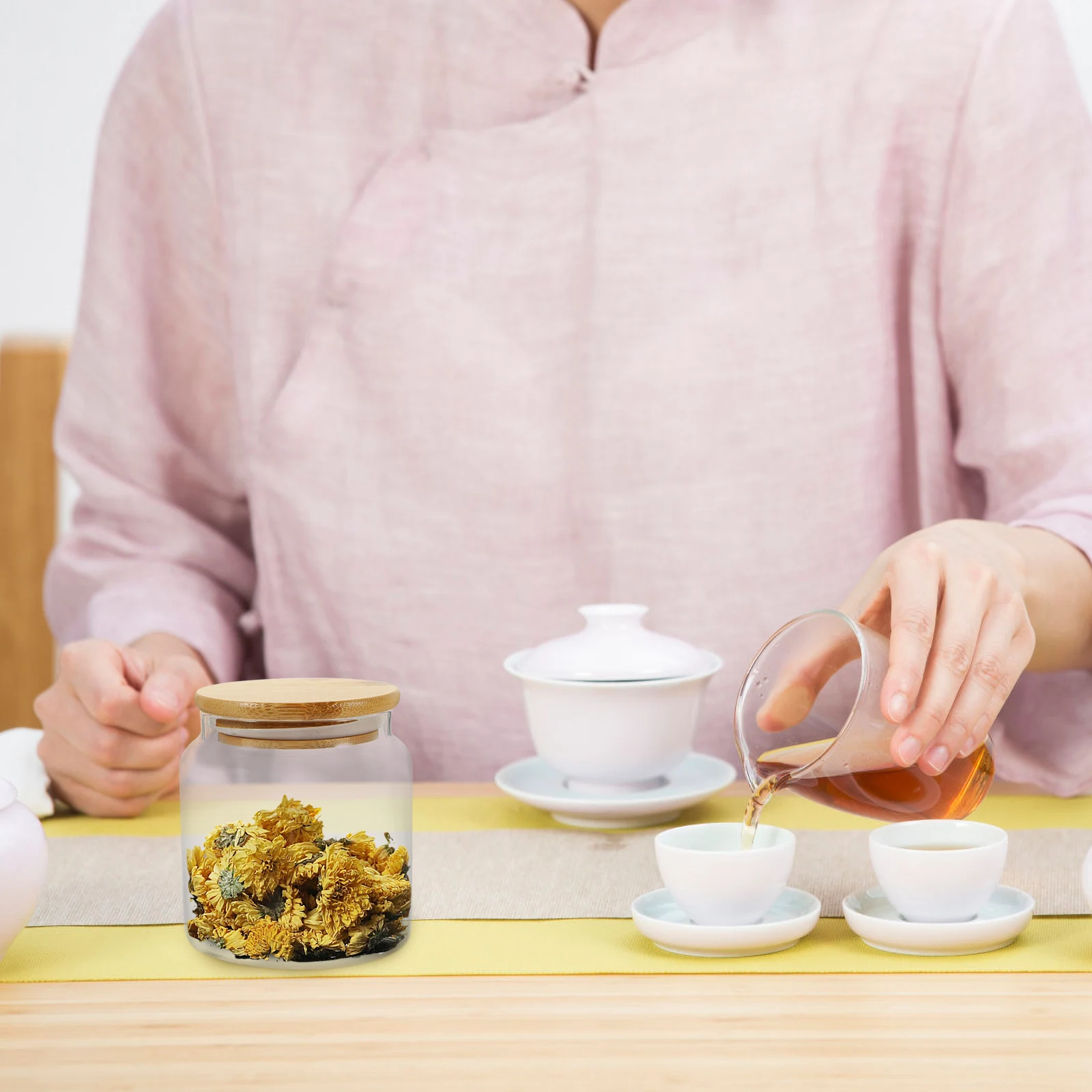 

Glass Tea Canister Bamboo Lid Storage Jar Kitchen Pantry Jars Cereal Containers Glass Food Storage Containers With Bamboo Lids