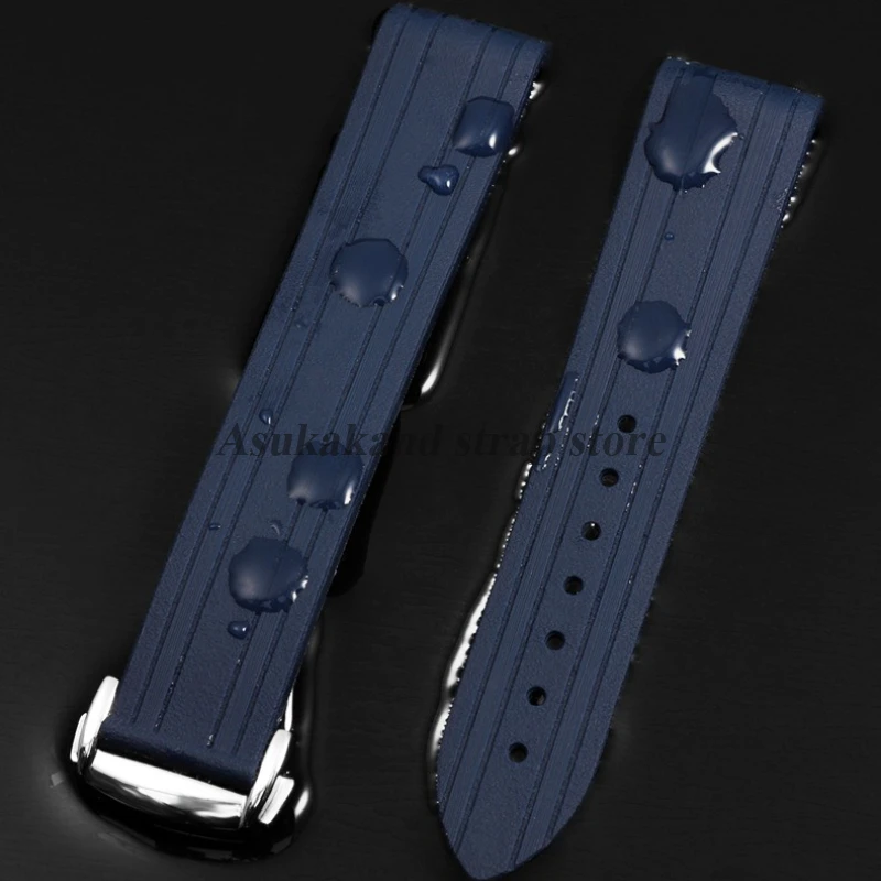 湾曲した端ゴムシリコン時計バンドオメガ用シーマスター 300 防水リストベルト男性女性 20 ミリメートルブレスレット時計アクセサリー