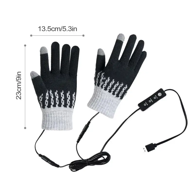 Beheizte Handschuhe für Damen, USB, elektrisch, beheizte Angelhandschuhe, 3-stufig verstellbar, Handschuhe für kaltes Wetter, abnehmbares beheiztes Snowboard