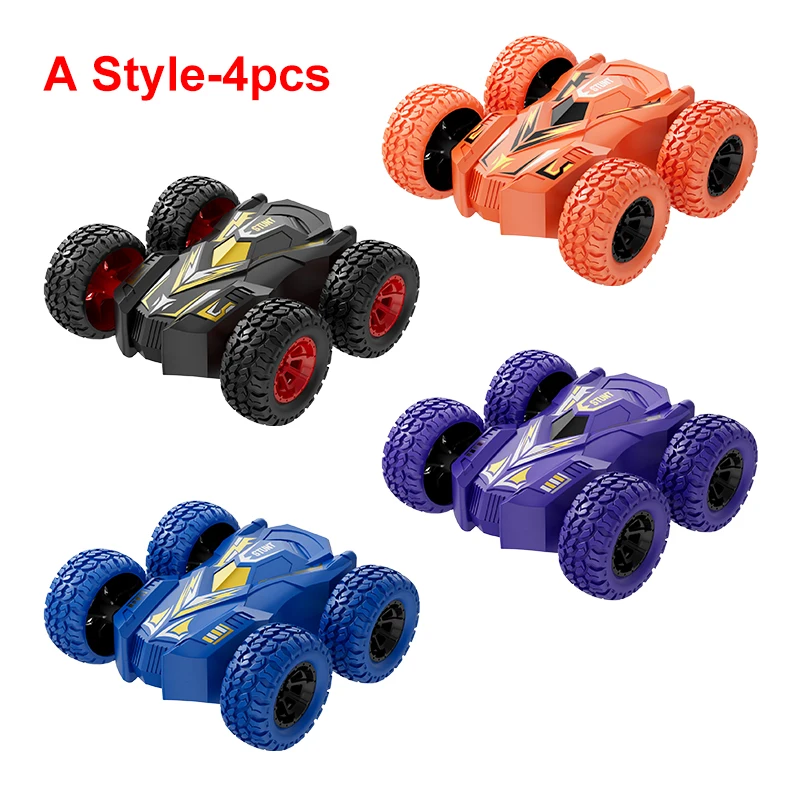 4-8er-Pack 360° ° Rotierendes Stunt-Autospielzeug – spielzeugautos mit Reibungsbetrieb, Push-and-Go-Fahrzeuge für Kleinkinder und Kinder, bestes Weihnachtsgeschenk