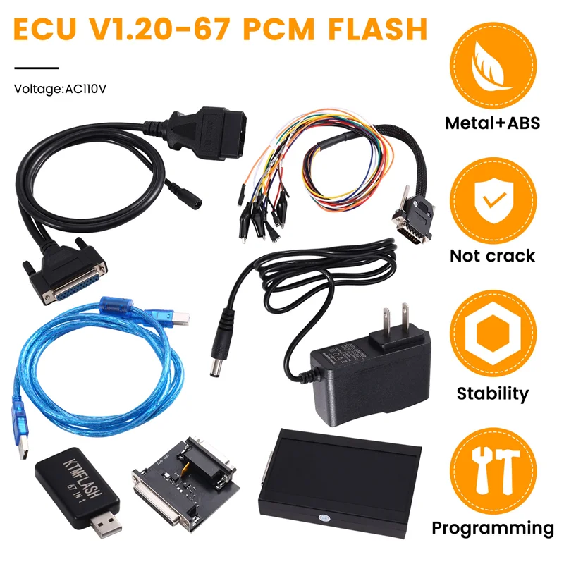 V1.20-67 أداة مبرمج وحدة التحكم الإلكترونية للسيارة 67 في 1 USB دونغل قراءة وكتابة وحدة التحكم الإلكترونية PCM أداة فلاش قابس الولايات المتحدة