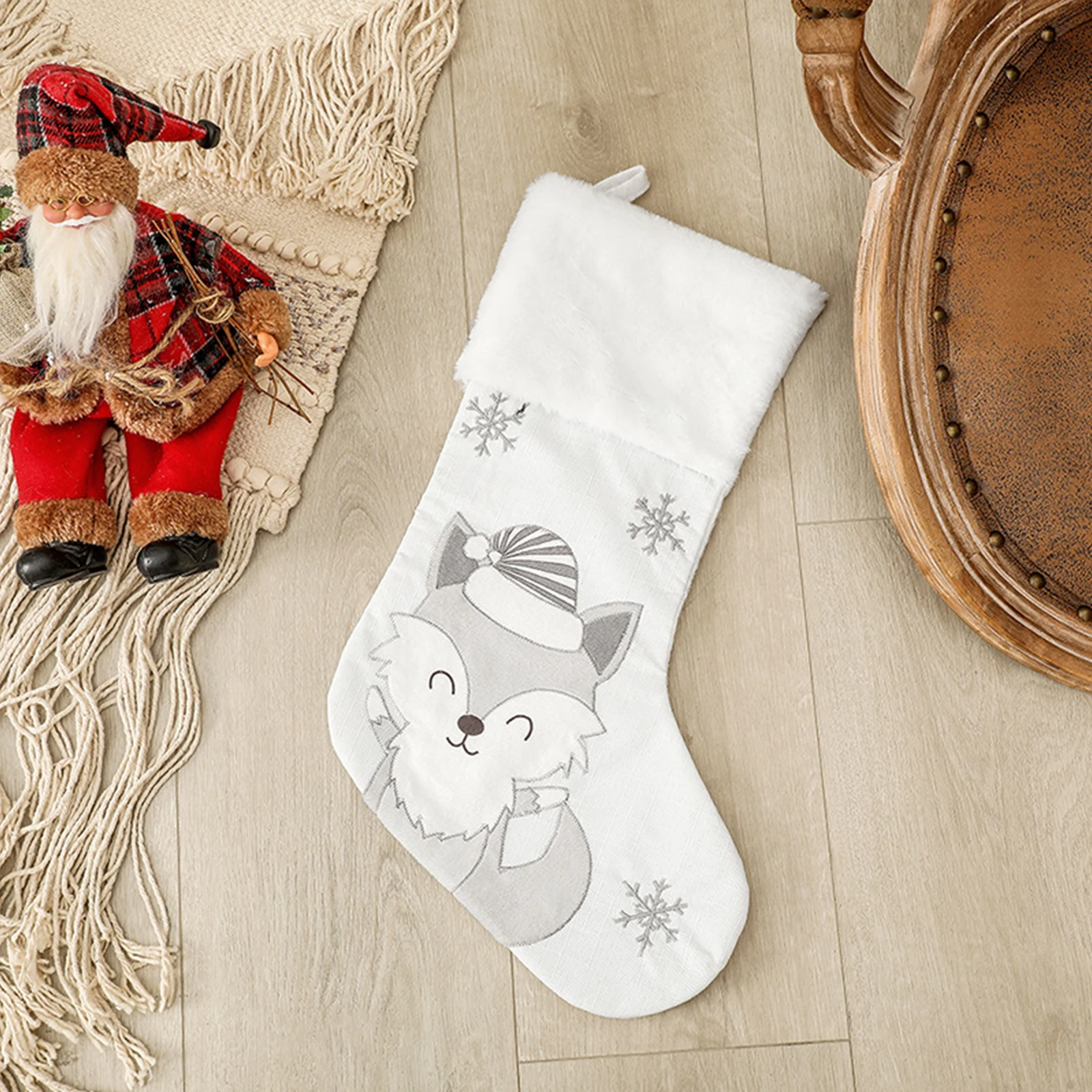 Christmas Socks Home Decor Natal Noel Fireplace New Year 2025 Party Santa Sack