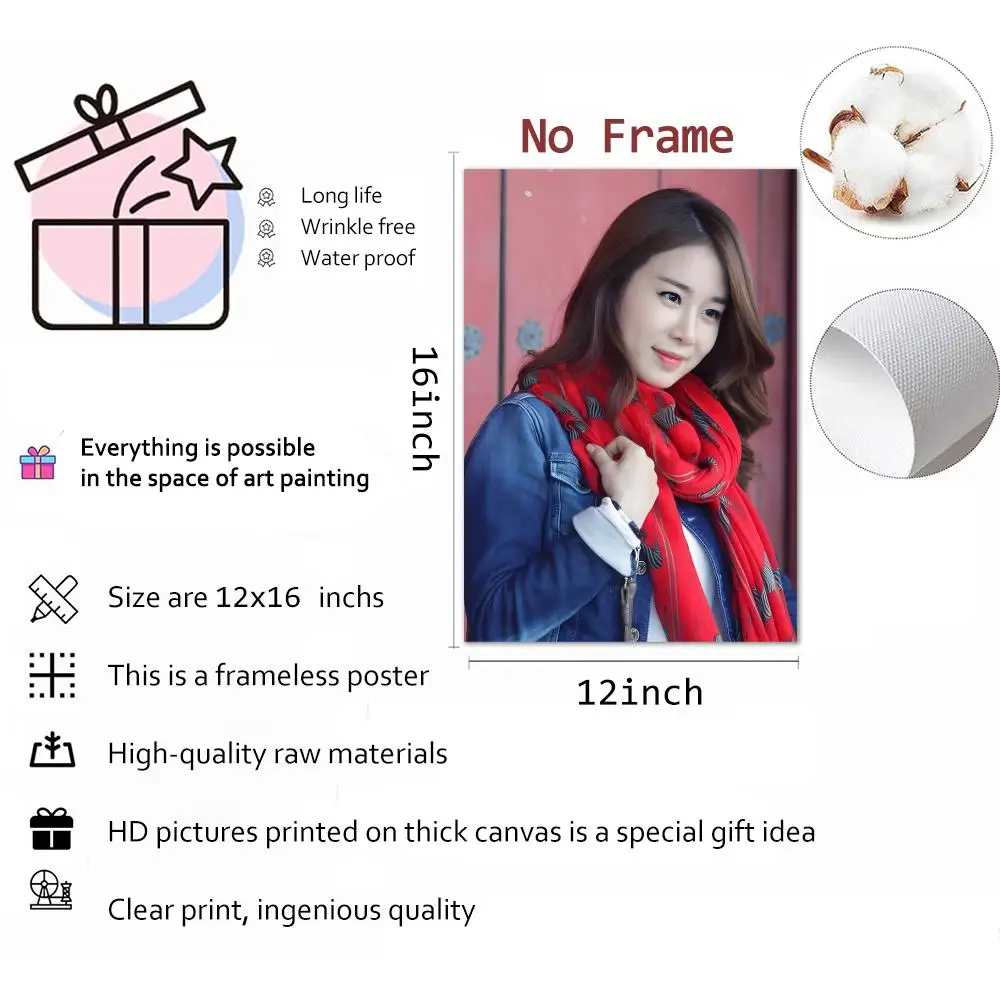 Yoo In Na Actress Performer Painting Calligraphy Canvas Print Wall Mural for Living Room Decor Gifts