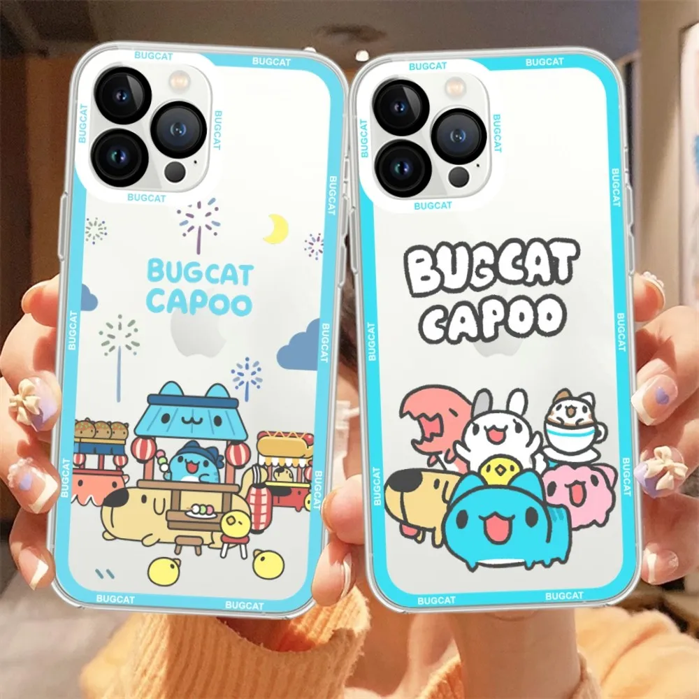 Cartoon bugcat capoo Phone Case For Samsung Galaxy S23 S22 S21 S20 S10 Plus lite Ultra Transparent Shell