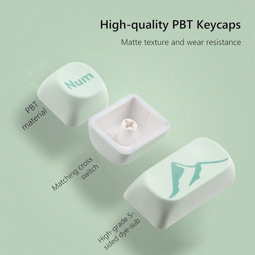 New MOA Keycap Summer Mint Theme PBT Keycaps 5-Sided Sublimation Keycaps For Gateron MX Switch Mechanical Keyboard Keycaps