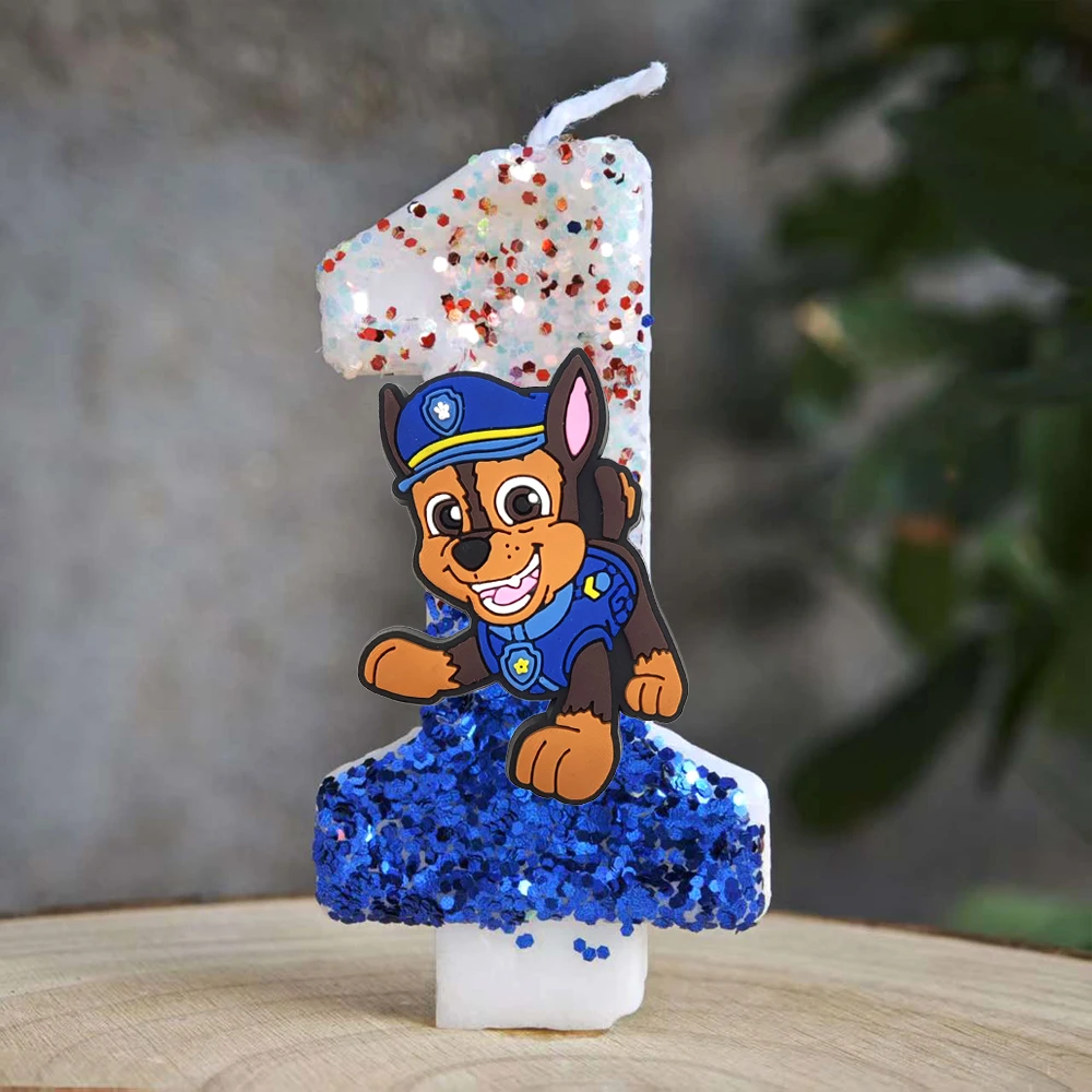 Paw Patrol Kaars 0-9 Nummer Kaars Paw Patrol Stripfiguur Party Cake Plug-in Verjaardagstaart Decoratie Kraamcadeau