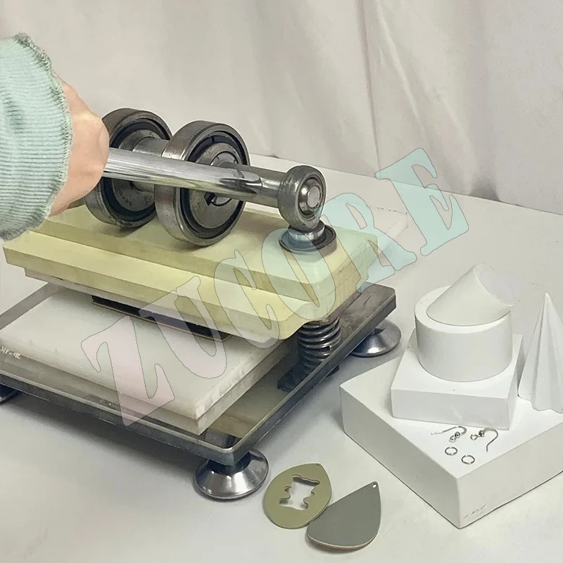 Double Wheel Hand Leather Cutting Machine Photo Paper PVC/EVA Sheet Cutter DIY Leather Die Cutting Machine Punching Manual Press