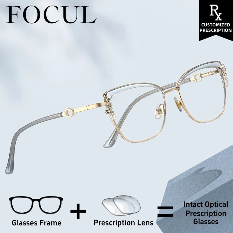 

FOCUL Fashion Anti Blue Ray Progressive Photochromic Myopia Glasses Eyeglasses Custom Prescription Optical Photochromic Glasses