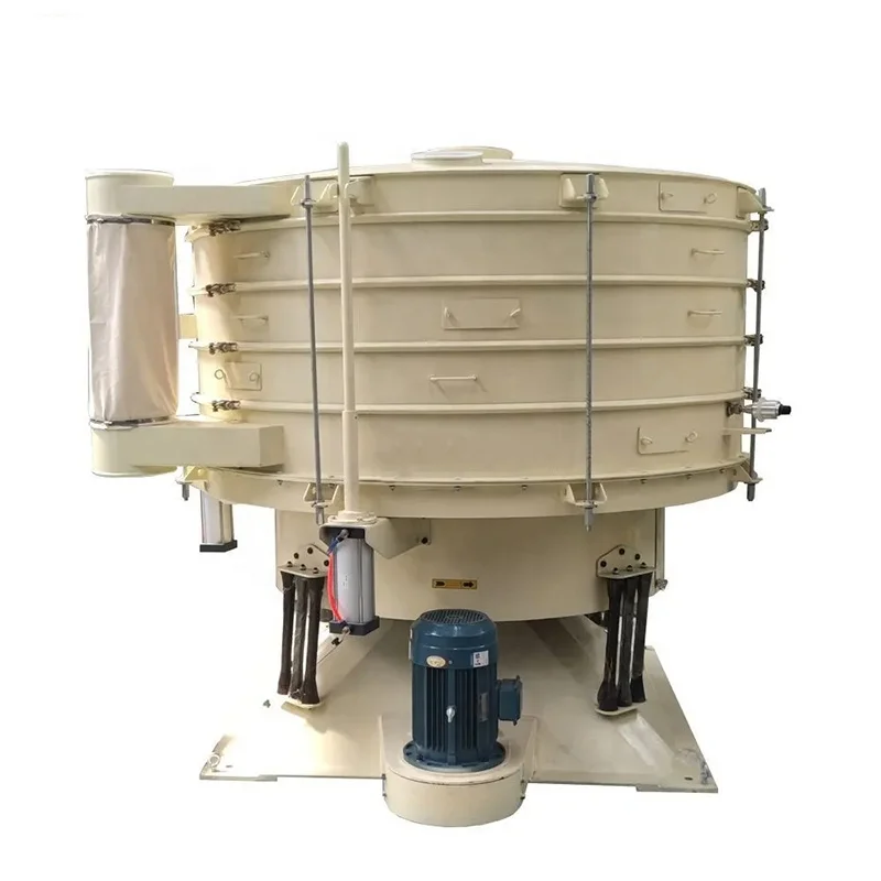 Large Capacity Dry Powder Industrial Sifter Silica Sieving Calcium Round Tumbler Vibrating Screen for Screening Limestone Powder