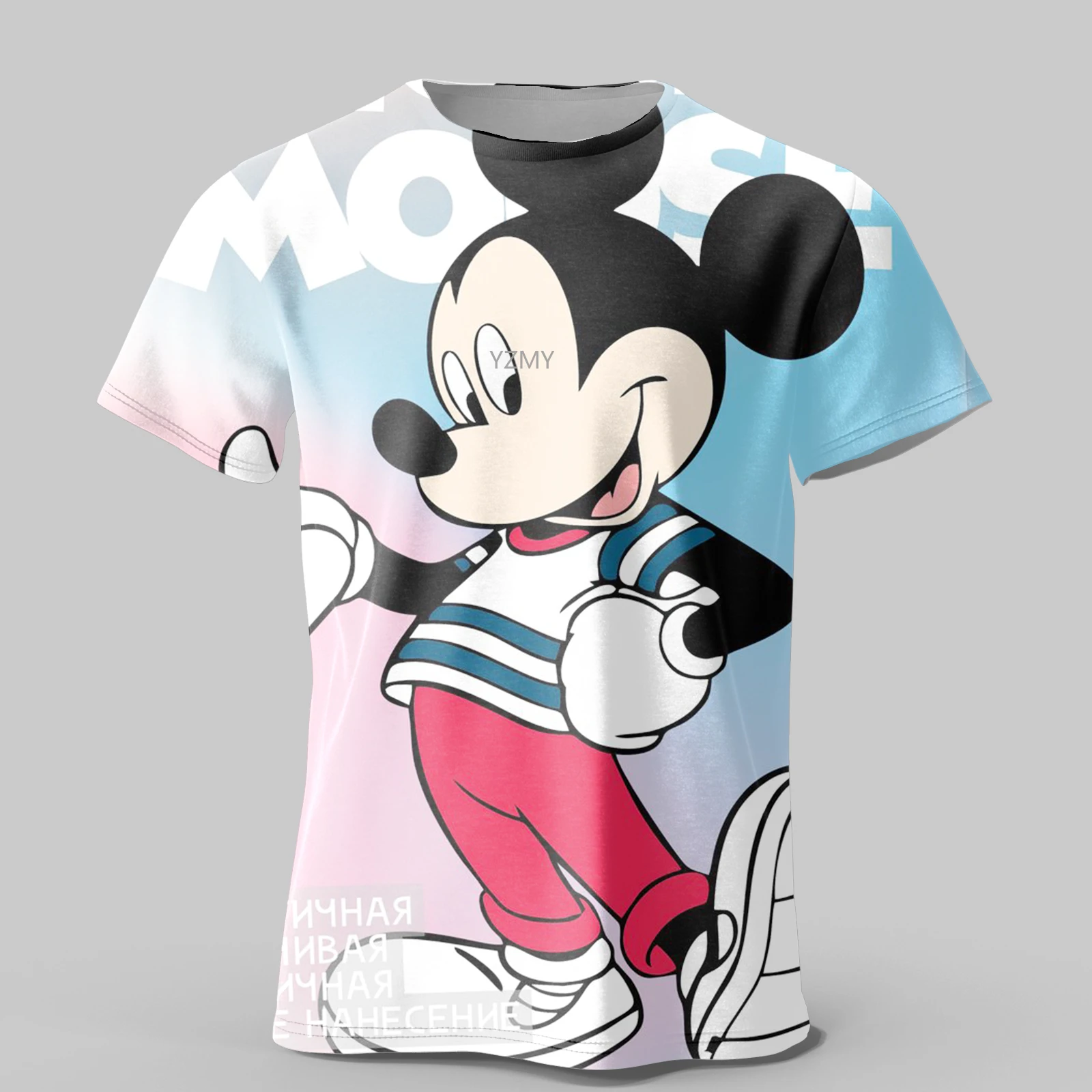 2024 New Summer Disney Mickey Mouse Men's T Shirt Disney Cartoon TShirts Short Sleeve Couple T-shirt