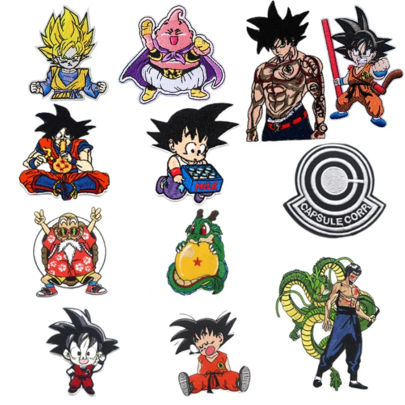 Nieuwe Anime Dragon Ball Patch Ijzer op Geborduurde Patches voor Kleding Master Roshi Goku Patches op Kleding Hippie Patch voor Doek