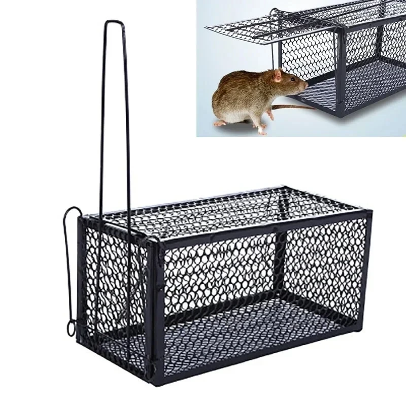 

1PCS Humane Rat Trap Metal Reusable Mechanical Self-locking Durable for Chipmunk Rodent Mouse Squirrel Control Cage Mice Catcher