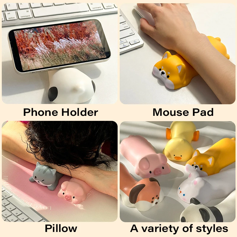 New Cute Animal Wrist Rest Support For Mouse Pad Computer Laptop Arm Rest For Desk Mouse Pad Wrist Rest Cat Dog Duck Panda Toys