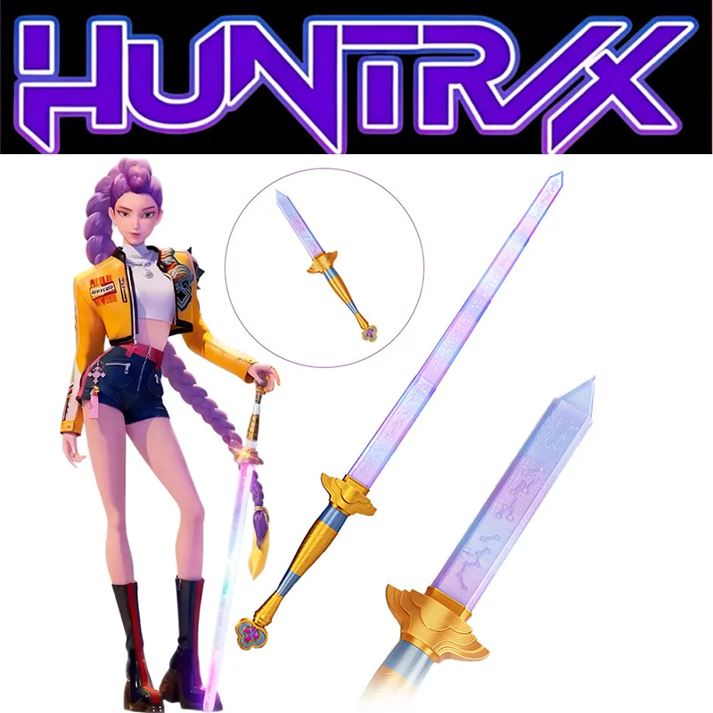 Épée K-pop Demon Hunter Rumi avec symbole, accessoire télescopique de Cosplay, longue épée violette, accessoires de Costume de carnaval, cadeaux, nouvelle collection