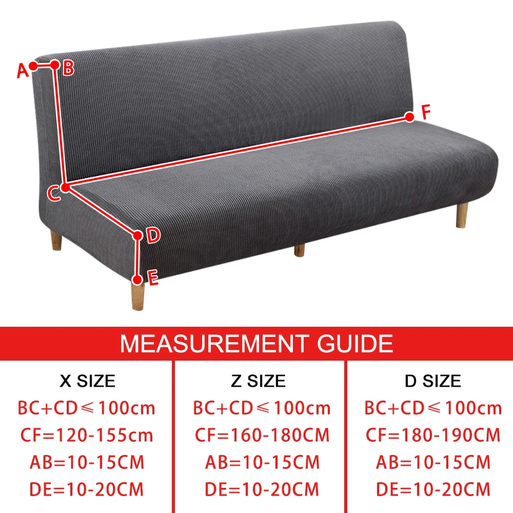 Jacquard Sofa Bed Cover High-quality Polar Fleece Fabric Armless Sofa Bed Cover Without Armrest For Living Room Stretch Folding