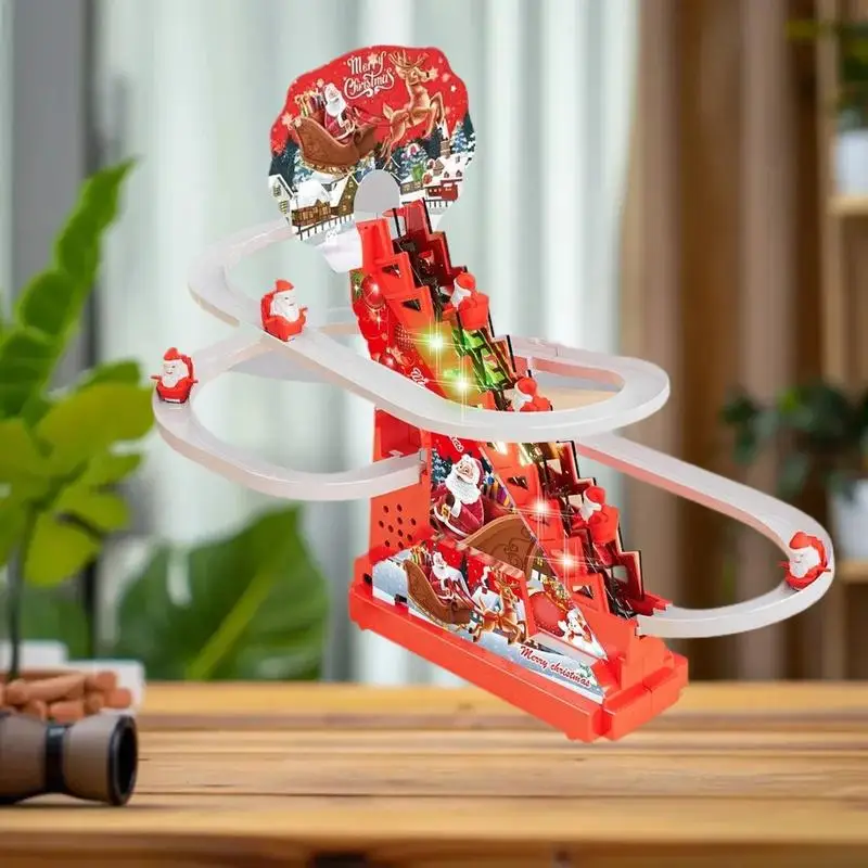 قاعدة رجل الثلج الكهربائية من سانتا - لعبة نشاط موسيقية مضيئة لشرائح سلالم الأطفال، هدية عيد الميلاد للأولاد والبنات #2