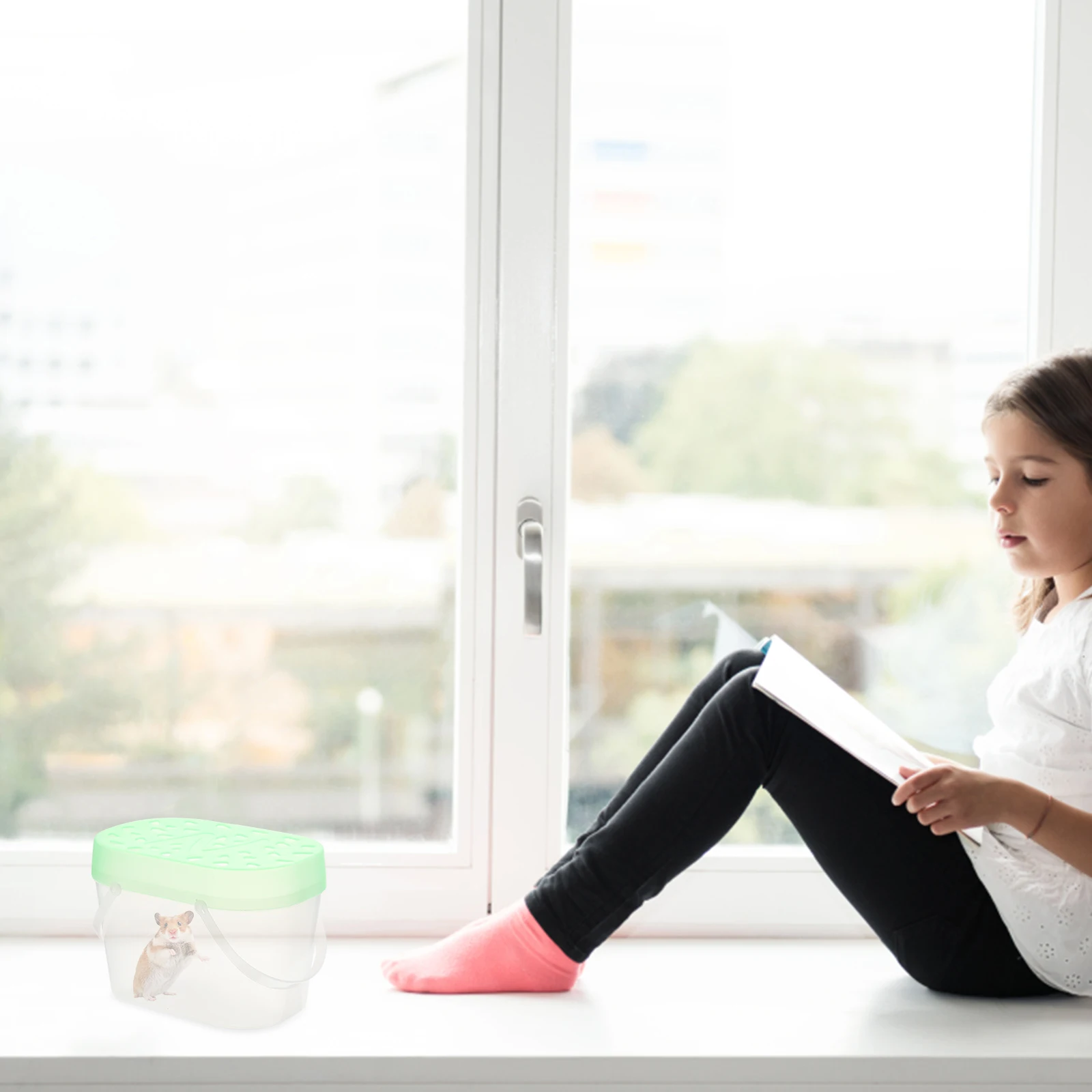 

2pcs Pet Carrying Box Outdoor Cages held Travel Aquarium Turtle Containers Plastic Hamster Boxes Reptile Cages Durable