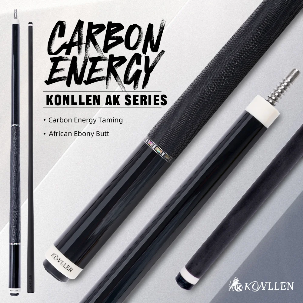 

KONLLEN pool cue with Carbon Fiber Pool Cues 11.8/12.5mm Tip billar Real Inlay Professional pool cues for Billiard Cue