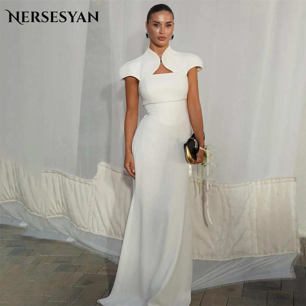 

Nersesyan Elegant Mermaid Evening Dresses Cap Sleeves Bodycon Satin Formal Dress Special Occasion Party Gowns 2025 Customized