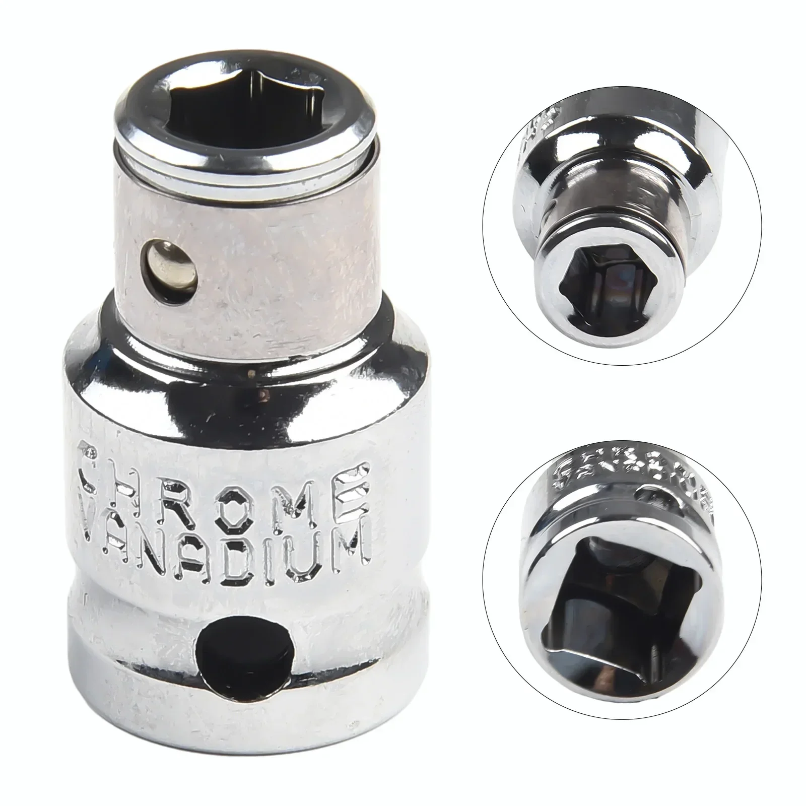 Impact Driver Socket Adapter  3/8 Square To 1/4 Hex  Durable Aluminum Alloy Material  Self Locking Hexagonal Head