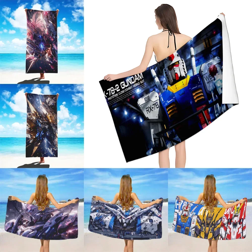 Japan Cool Mecha G-Gun-damS Beach Towel Microfiber Sand Free Quick Dry Sandproof Pool Towels for Women Travel Gym Shower Camping