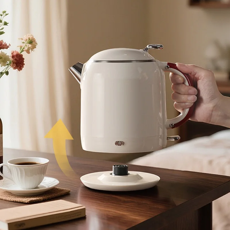 1000ml Electric Kettle Portable 304 Stainless Steel Quick Boiling Kettle Teapot Home Thermos Kettle Automatic Power-Off 1355W