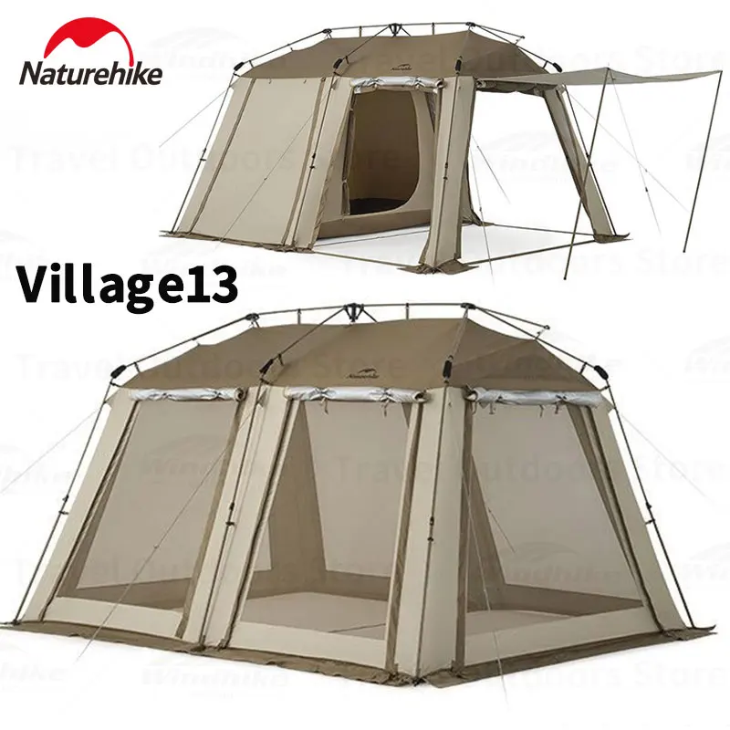 Naturehike Village13 Automatic Tent Ventilation Shelter Waterproof Quick Open Tent Outdoor Camping Tent 4 Person Tent Canopy