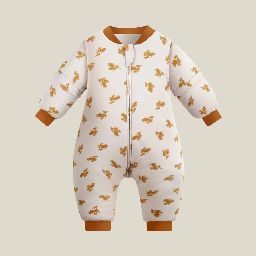 Schlafsack für Kinder von 1–4 Jahren, Nackenschutz, warm, winddicht, 3-Reißverschluss-Design, abnehmbare Ärmel, Baby-Schlafsack, 2,5 Tog
