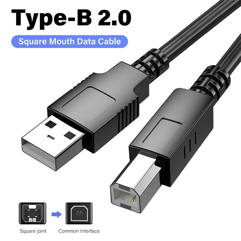 Cable USB 2,0 A a B macho de alta calidad para Canon Brother Samsung Hp Epson Cable de impresora para teléfono inteligente conexión USB de ordenador