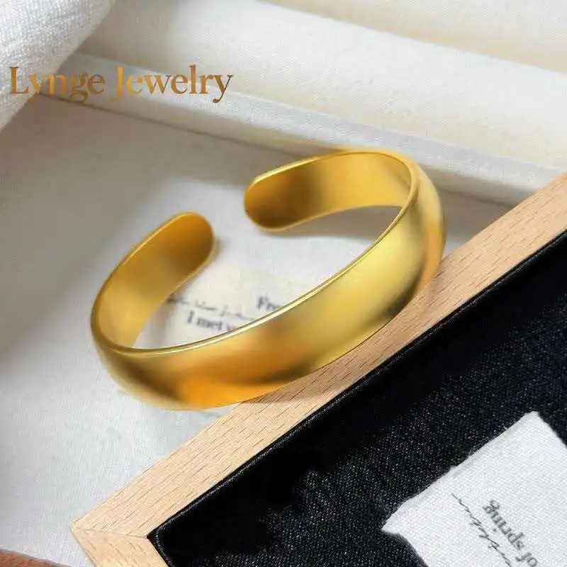 Lynge Jewelry Wide Dragon Phoenix Tire Bangle Women's 24K Gold AU999 - Genuine 24K pure gold, carved dragon & phoenix, for festi