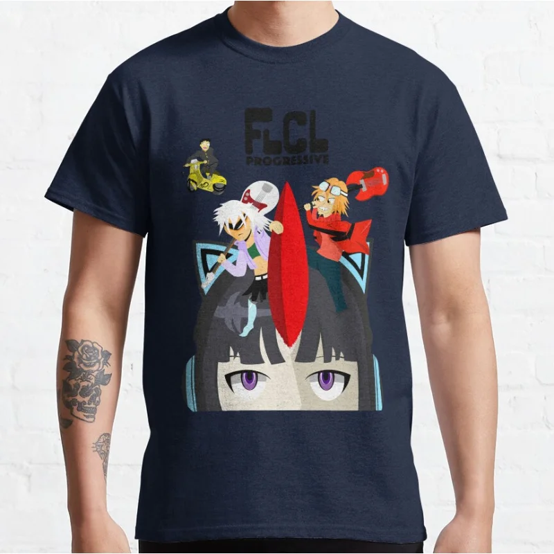 Japan punk manga FLCL Progressive - Overflowing Guitar Fooly cooly Anime Graphic T Shirts large size Adult S-6XL tops