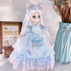 1/6 BJD Doll Comic Face 3D Simulation Eyes Multiple Movable Joint Dolls and Clothing Fashion Princess Dress Set Toy for Girls